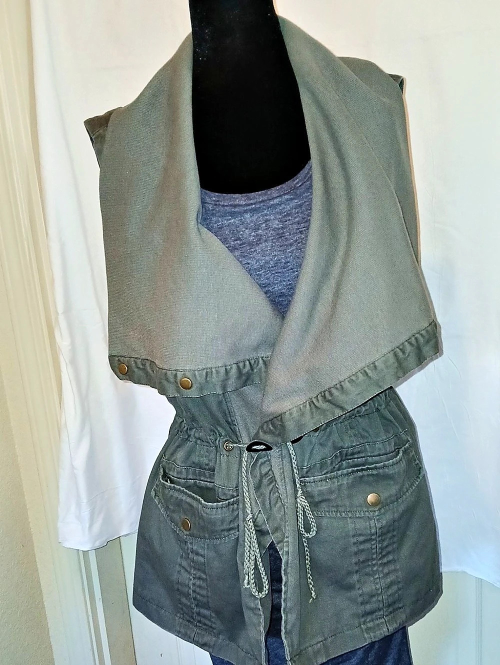 Women's Democracy Olive Utility Vest L